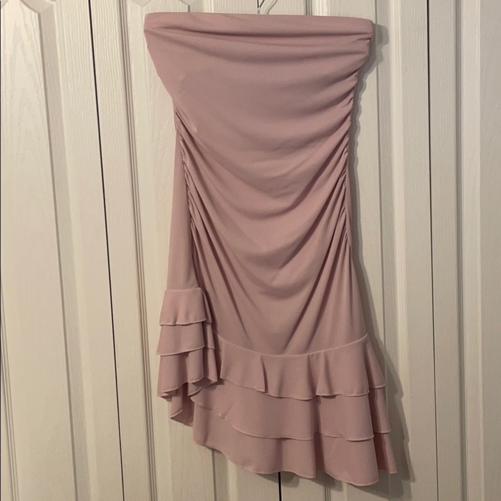 Asymmetrical Strapless Dress